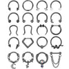 Stainless Steel Ushaped Nose Ring Ball Horseshoe Rod Piercing Jewelry Electroplated Combination Set Unisex