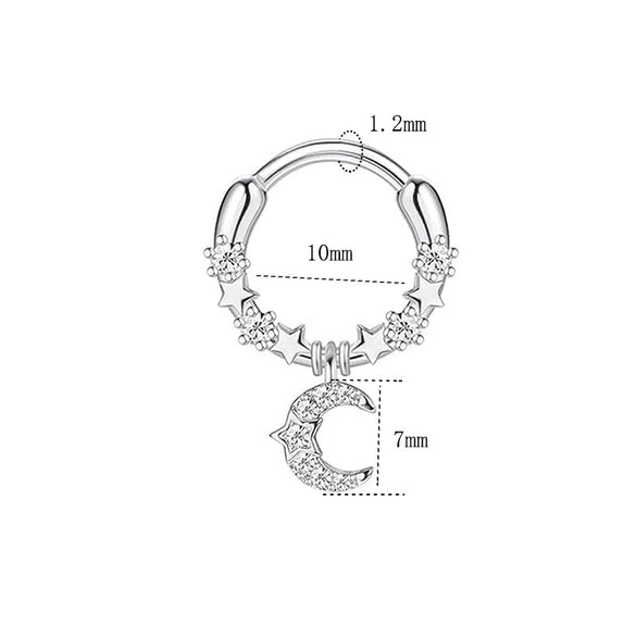 Stainless Steel Ushaped Nose Ring Ball Horseshoe Rod Piercing Jewelry Electroplated Combination Set Unisex