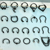 Stainless Steel Ushaped Nose Ring Ball Horseshoe Rod Piercing Jewelry Electroplated Combination Set Unisex