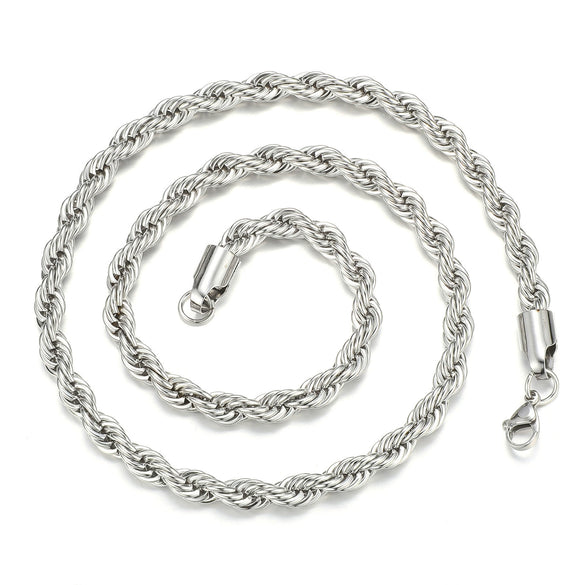 Stainless Steel Ushaped Twist Chain Electroplating Pendant Gold Necklace Fashion Hiphop Jewelry For Unisex