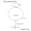 Stainless Steel V Shaped Tassel Long Strip Inlaid Zircon Electroplated Clavicle Necklace And Bracelet Set For Women