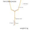 Stainless Steel V Shaped Tassel Long Strip Inlaid Zircon Electroplated Clavicle Necklace And Bracelet Set For Women