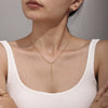 Stainless Steel V Shaped Tassel Long Strip Inlaid Zircon Electroplated Clavicle Necklace And Bracelet Set For Women