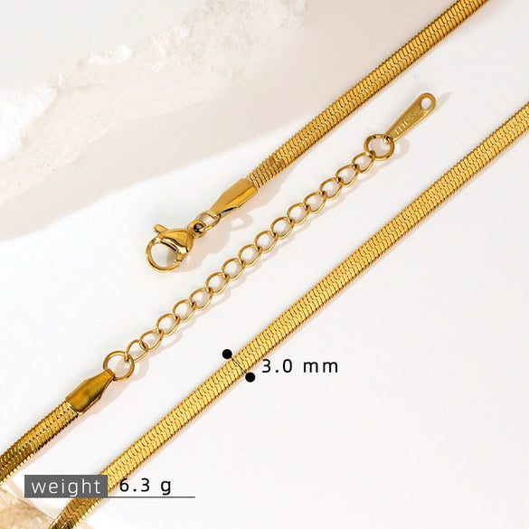 Stainless Steel Vacuum Electroplated Naked Chain Twist Chain Blade Round Snake Chain Single Chain Clavicle Chain Plain Chain