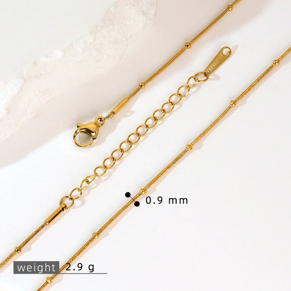Stainless Steel Vacuum Electroplated Naked Chain Twist Chain Blade Round Snake Chain Single Chain Clavicle Chain Plain Chain
