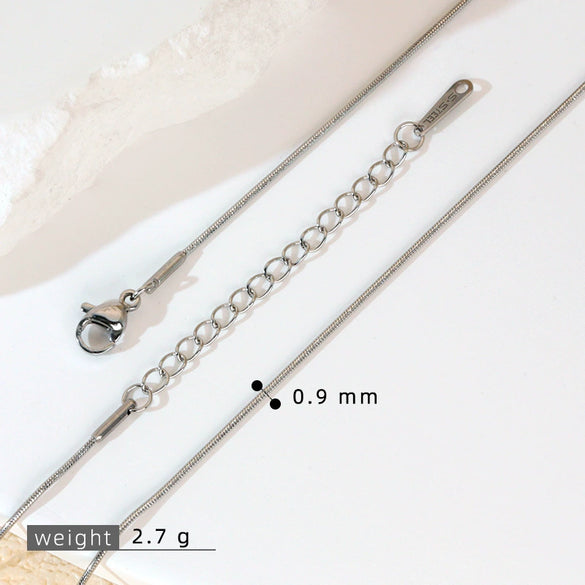 Stainless Steel Vacuum Electroplated Naked Chain Twist Chain Blade Round Snake Chain Single Chain Clavicle Chain Plain Chain