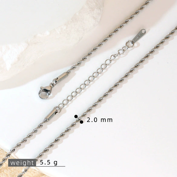 Stainless Steel Vacuum Electroplated Naked Chain Twist Chain Blade Round Snake Chain Single Chain Clavicle Chain Plain Chain