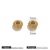 Stainless Steel Vacuum Goldplated Totem Pattern Round Abacus Beads Jewelry Accessories For Diy Bracelet Necklace Handmade Loose Beads