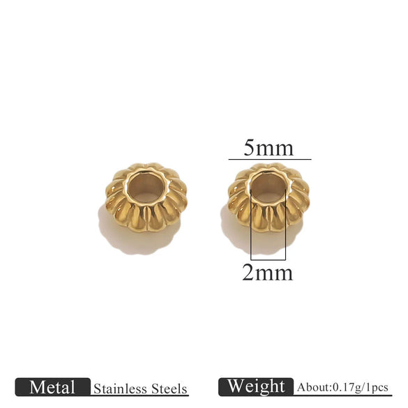 Stainless Steel Vacuum Goldplated Totem Pattern Round Abacus Beads Jewelry Accessories For Diy Bracelet Necklace Handmade Loose Beads