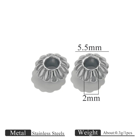 Stainless Steel Vacuum Goldplated Totem Pattern Round Abacus Beads Jewelry Accessories For Diy Bracelet Necklace Handmade Loose Beads