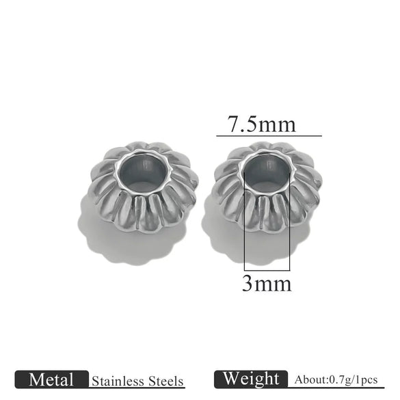 Stainless Steel Vacuum Goldplated Totem Pattern Round Abacus Beads Jewelry Accessories For Diy Bracelet Necklace Handmade Loose Beads