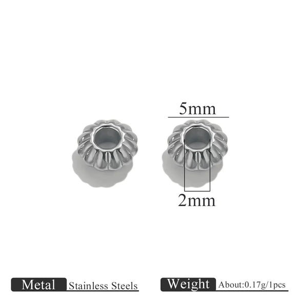 Stainless Steel Vacuum Goldplated Totem Pattern Round Abacus Beads Jewelry Accessories For Diy Bracelet Necklace Handmade Loose Beads