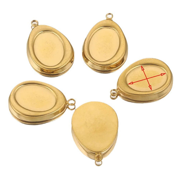 Stainless Steel Vacuum Peach Heart Drip Tray Jewelry Accessories Necklace With Dragon Pattern And Electroplating