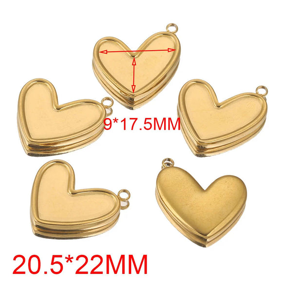 Stainless Steel Vacuum Peach Heart Drip Tray Jewelry Accessories Necklace With Dragon Pattern And Electroplating