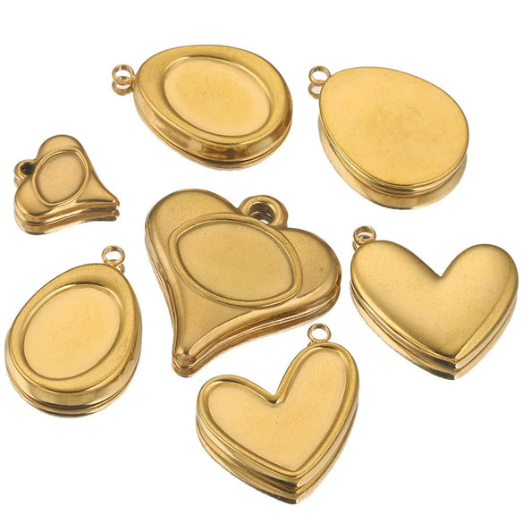 Stainless Steel Vacuum Peach Heart Drip Tray Jewelry Accessories Necklace With Dragon Pattern And Electroplating