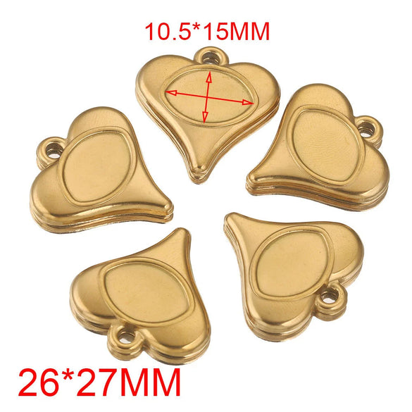 Stainless Steel Vacuum Peach Heart Drip Tray Jewelry Accessories Necklace With Dragon Pattern And Electroplating