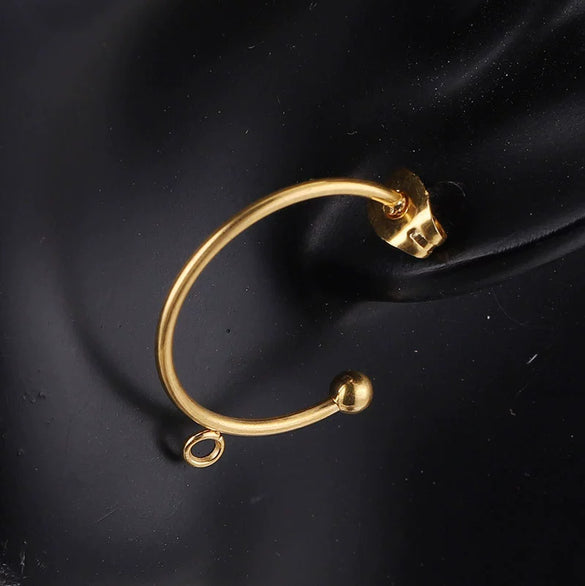 Stainless Steel Vacuum Plated Cshaped Handmade Earrings
