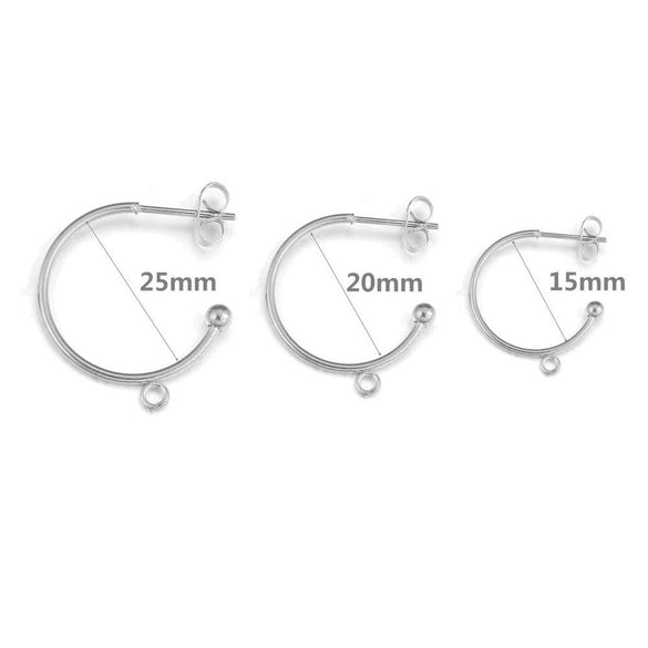 Stainless Steel Vacuum Plated Cshaped Handmade Earrings