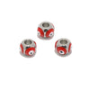 Stainless Steel Vacuum Plated Dripping Oil Eyes Pattern Bracelet Loose Beads