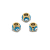 Stainless Steel Vacuum Plated Dripping Oil Eyes Pattern Bracelet Loose Beads