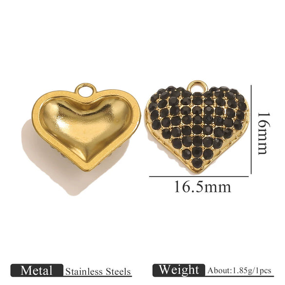 Stainless Steel Vacuum Plated Gold Heart Shaped Love Pendant Necklace Jewelry Accessories