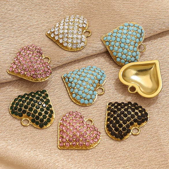Stainless Steel Vacuum Plated Gold Heart Shaped Love Pendant Necklace Jewelry Accessories