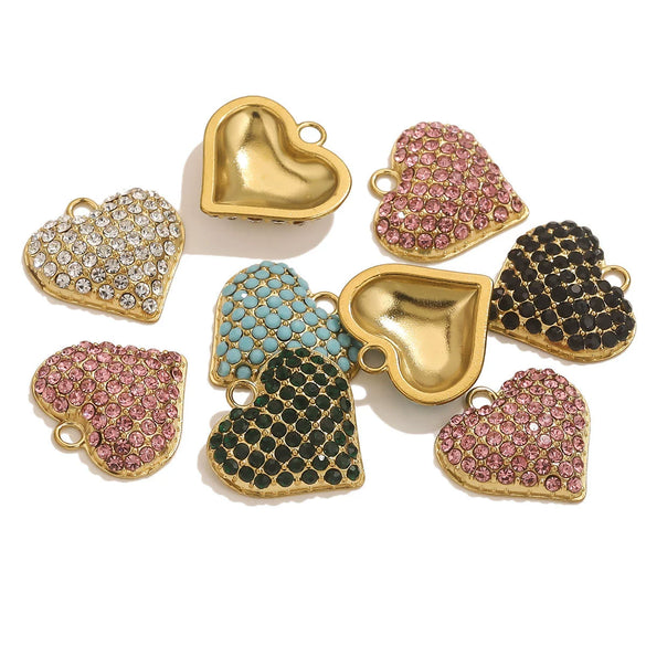 Stainless Steel Vacuum Plated Gold Heart Shaped Love Pendant Necklace Jewelry Accessories