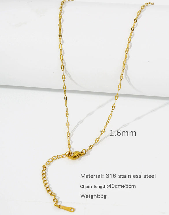 Stainless Steel Vacuum Plated O Shaped Chain Minimalist Unisex Diy Jewelry Accessories