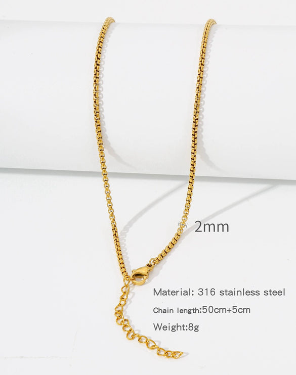 Stainless Steel Vacuum Plated O Shaped Chain Minimalist Unisex Diy Jewelry Accessories