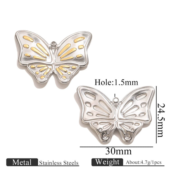Stainless Steel Vintage Fashion Ocean Butterfly Geometric Pendant With Electroplating