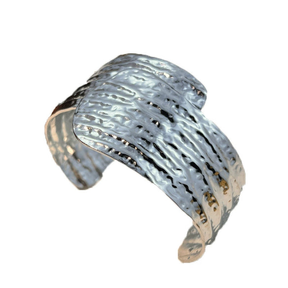 Stainless Steel Vintage Geometric Open Bracelet For Women With Electroplating