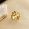 Stainless Steel Vintage Geometric Open Hydraulic Pig Nose Hollow Adjustable Nonfading Electroplated Bracelet
