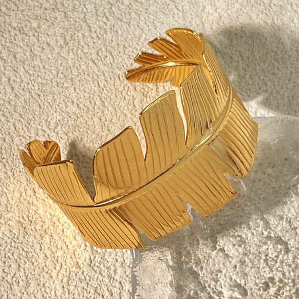 Stainless Steel Vintage Geometric Opening Adjustable Irregular Electroplated Women's Bracelet