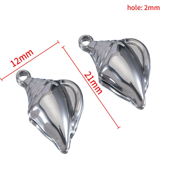 Stainless Steel Vintage Marine Crab Conch Pendant Necklace Electroplated Gold Jewelry