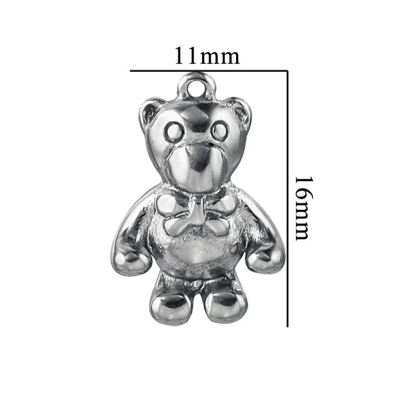 Stainless Steel Vintage Personality Violent Bear Pendant Necklace With Compass Pattern And Electroplating Treatment