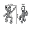 Stainless Steel Vintage Personality Violent Bear Pendant Necklace With Compass Pattern And Electroplating Treatment