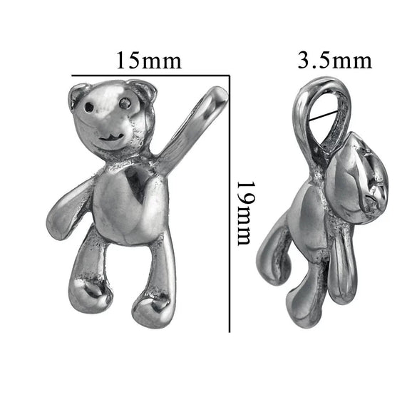 Stainless Steel Vintage Personality Violent Bear Pendant Necklace With Compass Pattern And Electroplating Treatment