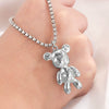 Stainless Steel Vintage Personality Violent Bear Pendant Necklace With Compass Pattern And Electroplating Treatment