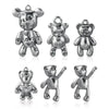 Stainless Steel Vintage Personality Violent Bear Pendant Necklace With Compass Pattern And Electroplating Treatment