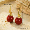 Stainless Steel Vintage Round Bead Pendant Earrings With Electroplating