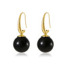 Stainless Steel Vintage Round Bead Pendant Earrings With Electroplating
