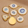 Stainless Steel Vintage Round Blue Eye Jewelry Accessories With Oil Dropping And Electroplating