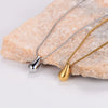 Stainless Steel Vintage Style Water Droplets Plating Pendant Necklace