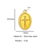 Stainless Steel Virgin Cross Devil's Eye Pendant Necklace With Electroplating