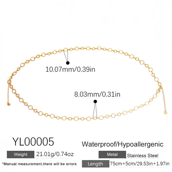 Stainless Steel Waist Chain Tropical Style Natural Shell Waist Ornament