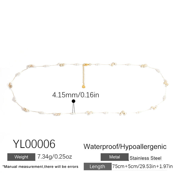 Stainless Steel Waist Chain Tropical Style Natural Shell Waist Ornament