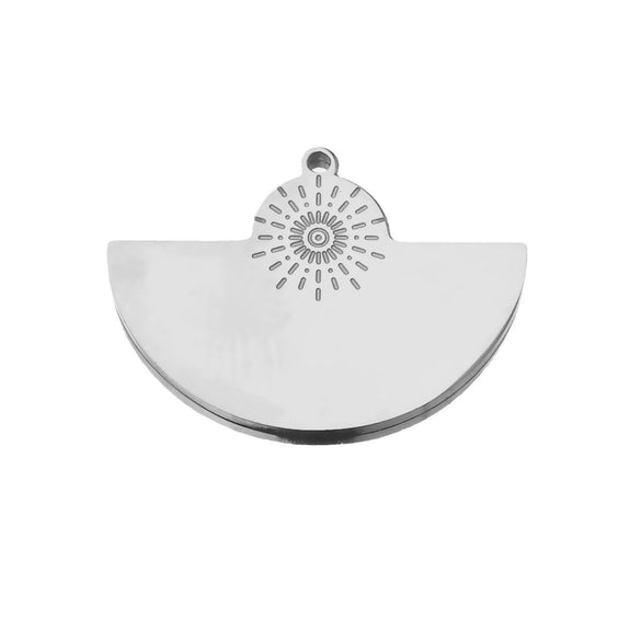 Stainless Steel Water Drop Bohemian Fish Pattern Electroplated Charm Pendant For Earrings And Necklace