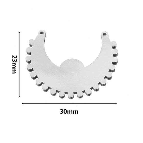 Stainless Steel Water Drop Bohemian Fish Pattern Electroplated Charm Pendant For Earrings And Necklace