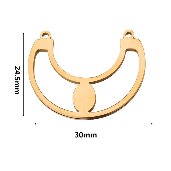 Stainless Steel Water Drop Bohemian Fish Pattern Electroplated Charm Pendant For Earrings And Necklace