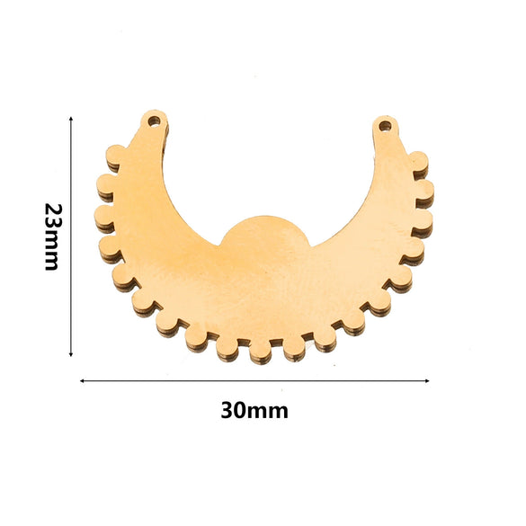 Stainless Steel Water Drop Bohemian Fish Pattern Electroplated Charm Pendant For Earrings And Necklace